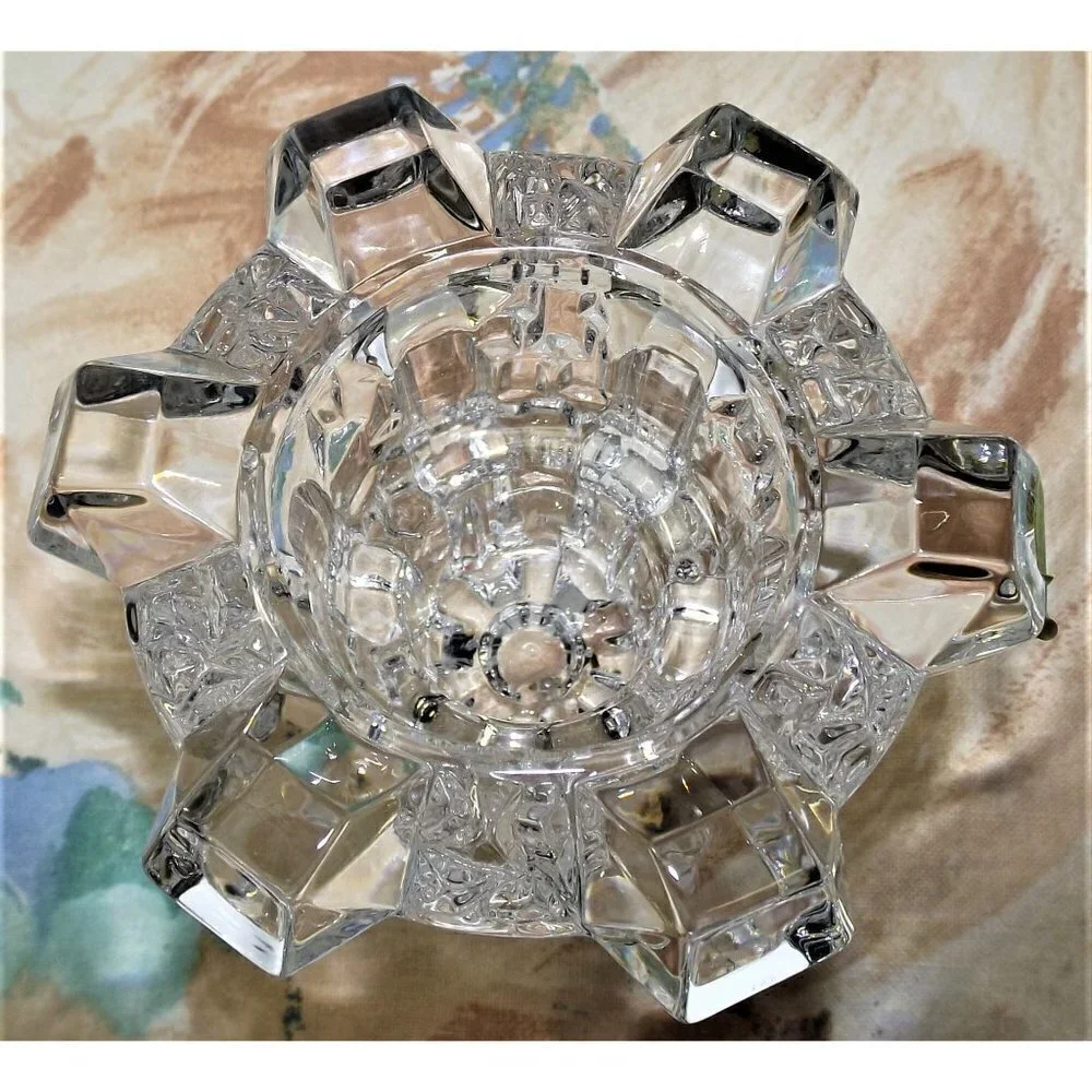 H. G. BLEIKRISTALL 24% LEAD CRYSTAL SINGLE CANDLE HOLDER AUSTRIA